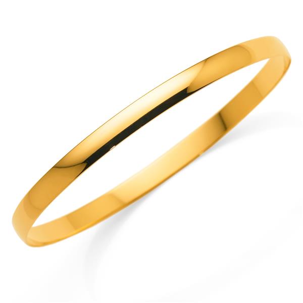 9ct Yellow Gold Solid 67mm Flat Bangle