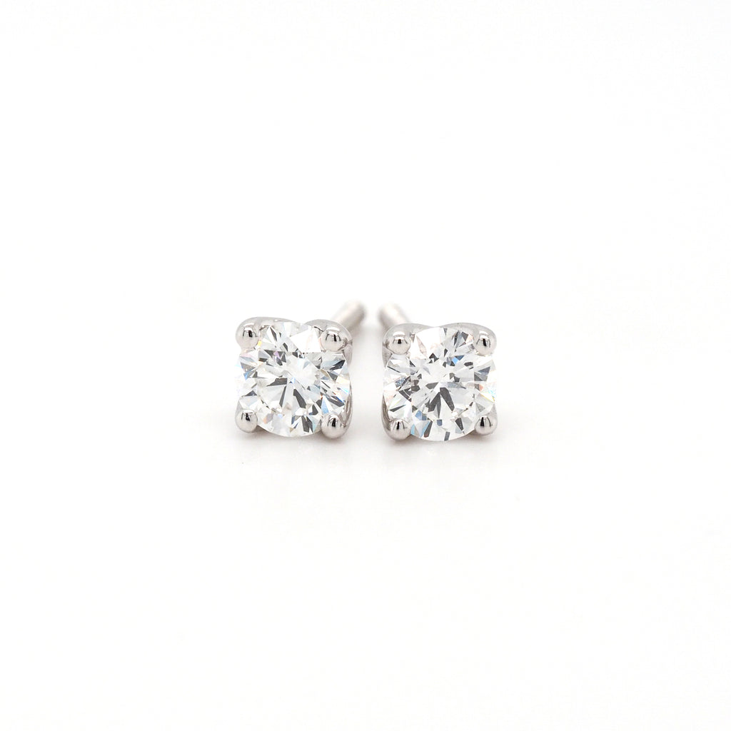 9ct White Gold Lab-Created Diamond Stud Earrings TDW: 0.60CT