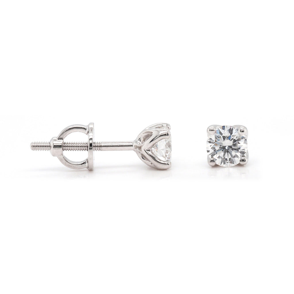 9ct White Gold Lab-Created Diamond Stud Earrings TDW: 0.60CT