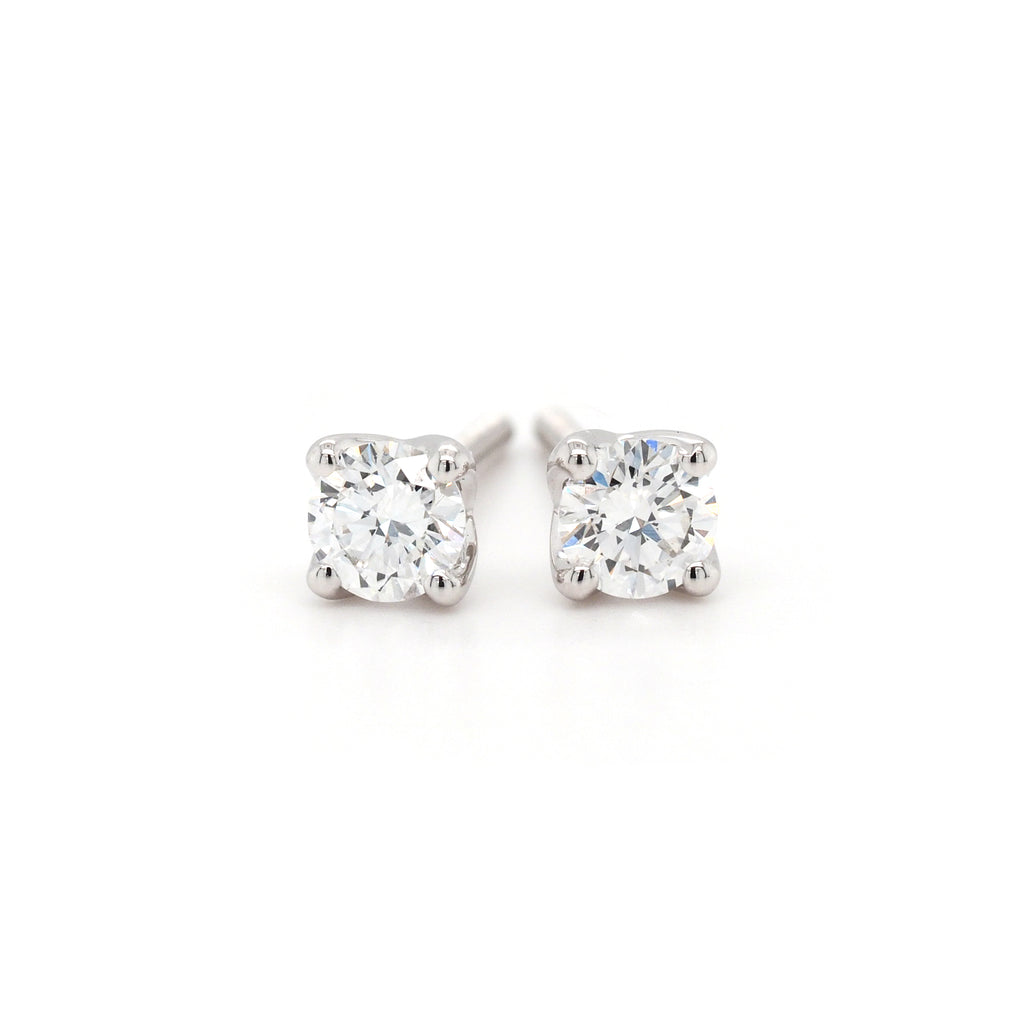 9ct White Gold Lab-Created Diamond Stud Earrings TDW: 0.40CT