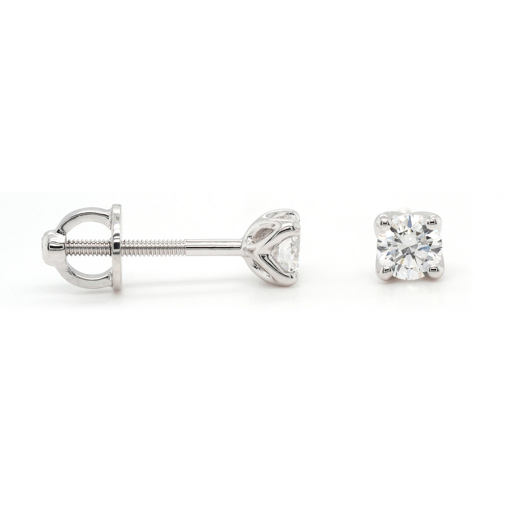 9ct White Gold Lab-Created Diamond Stud Earrings TDW: 0.40CT