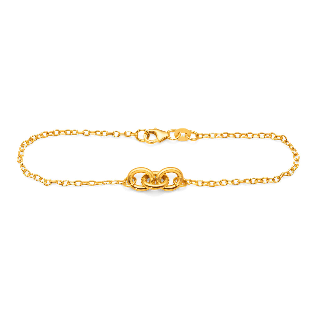 9ct Yellow Gold Large Triple Oval Link Cable Chain Bracelet