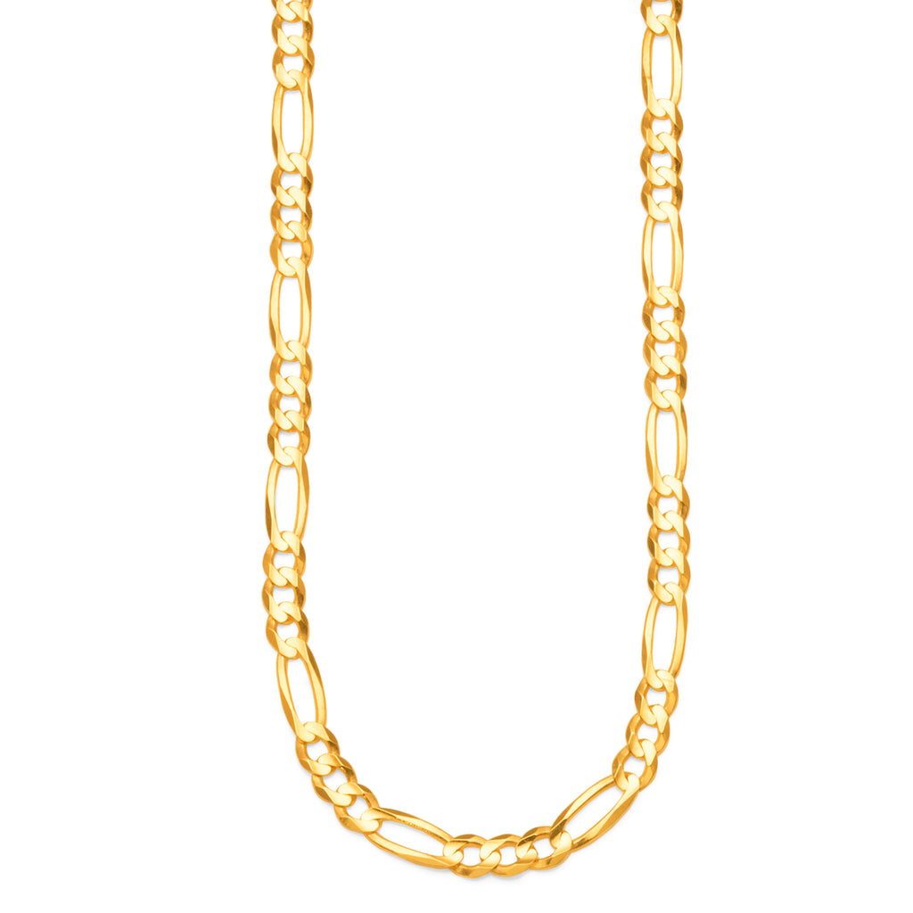 9ct Gold Diamond Cut 3+1 Figaro-Link Chain
