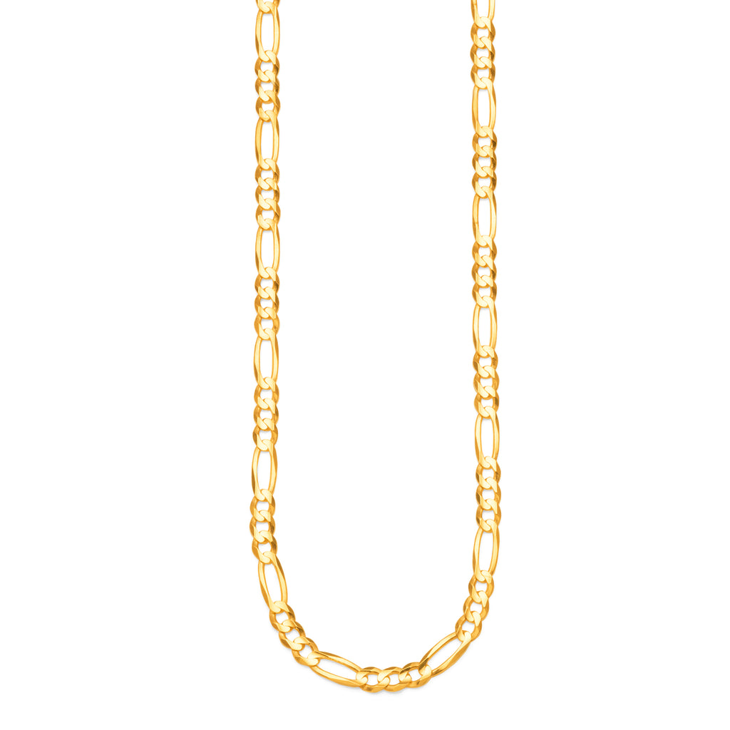 9ct Gold Diamond Cut 3+1 Figaro-Link Chain