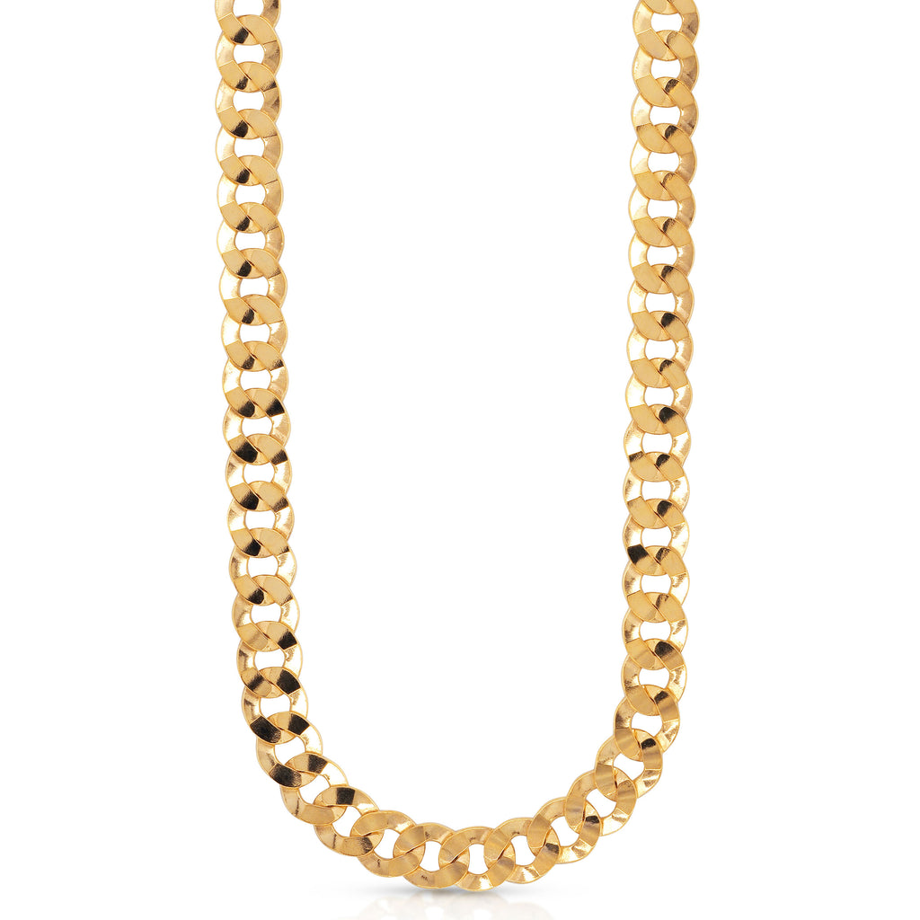 9ct Yellow Gold Diamond Cut Curb Chain