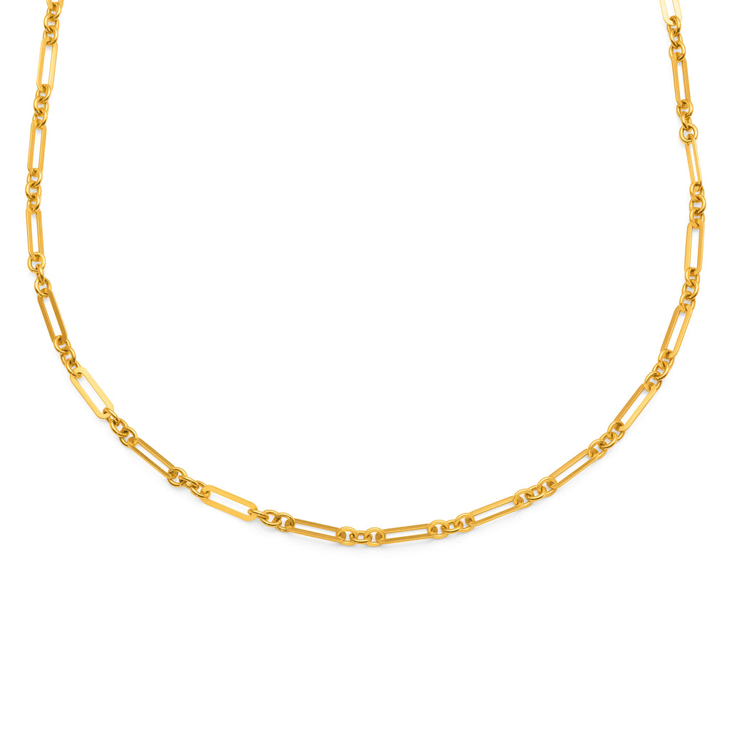 9ct Yellow Gold Solid Paperclip Link Chain