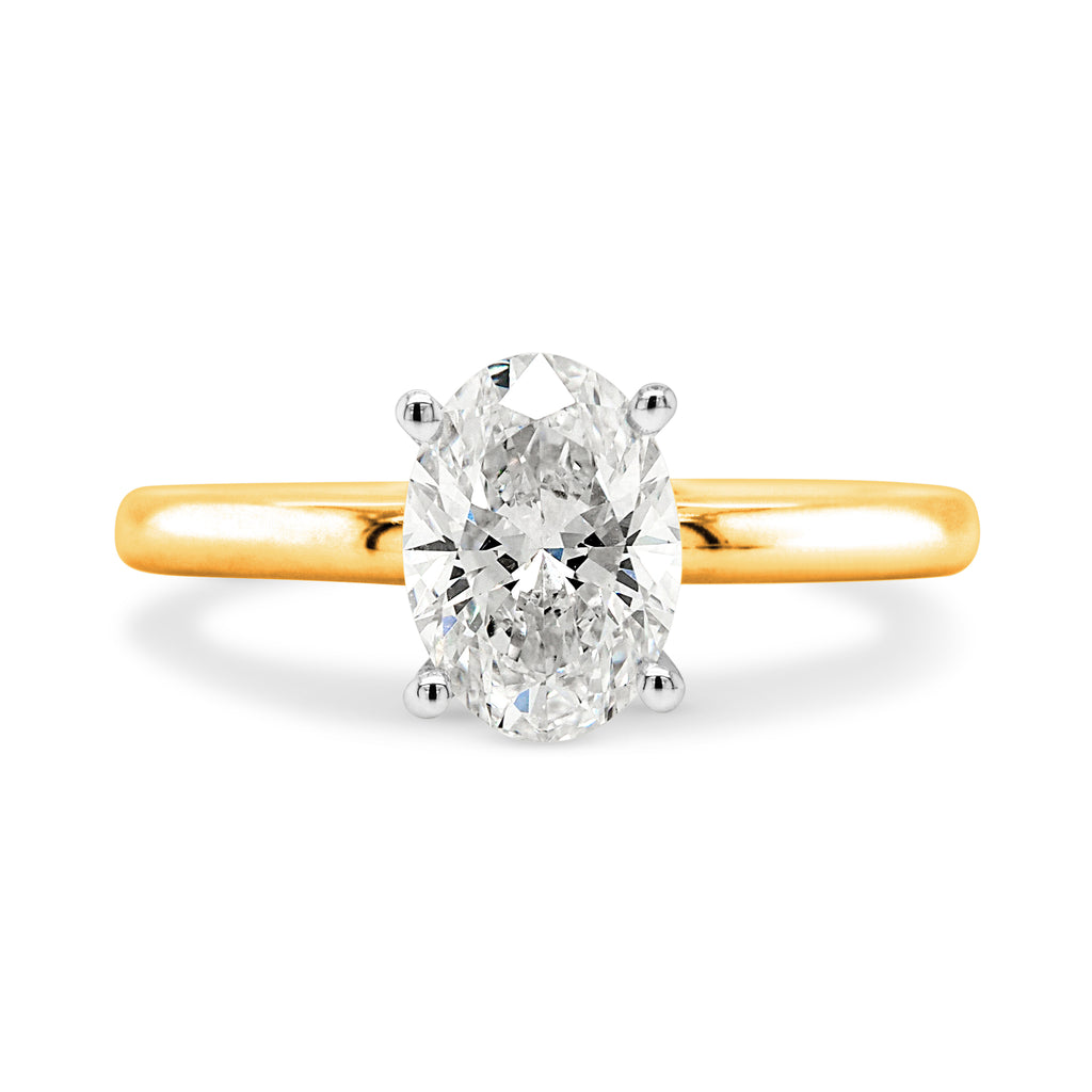 18ct Yellow Gold Lab-Created 1.52CT Oval Diamond Solitaire R