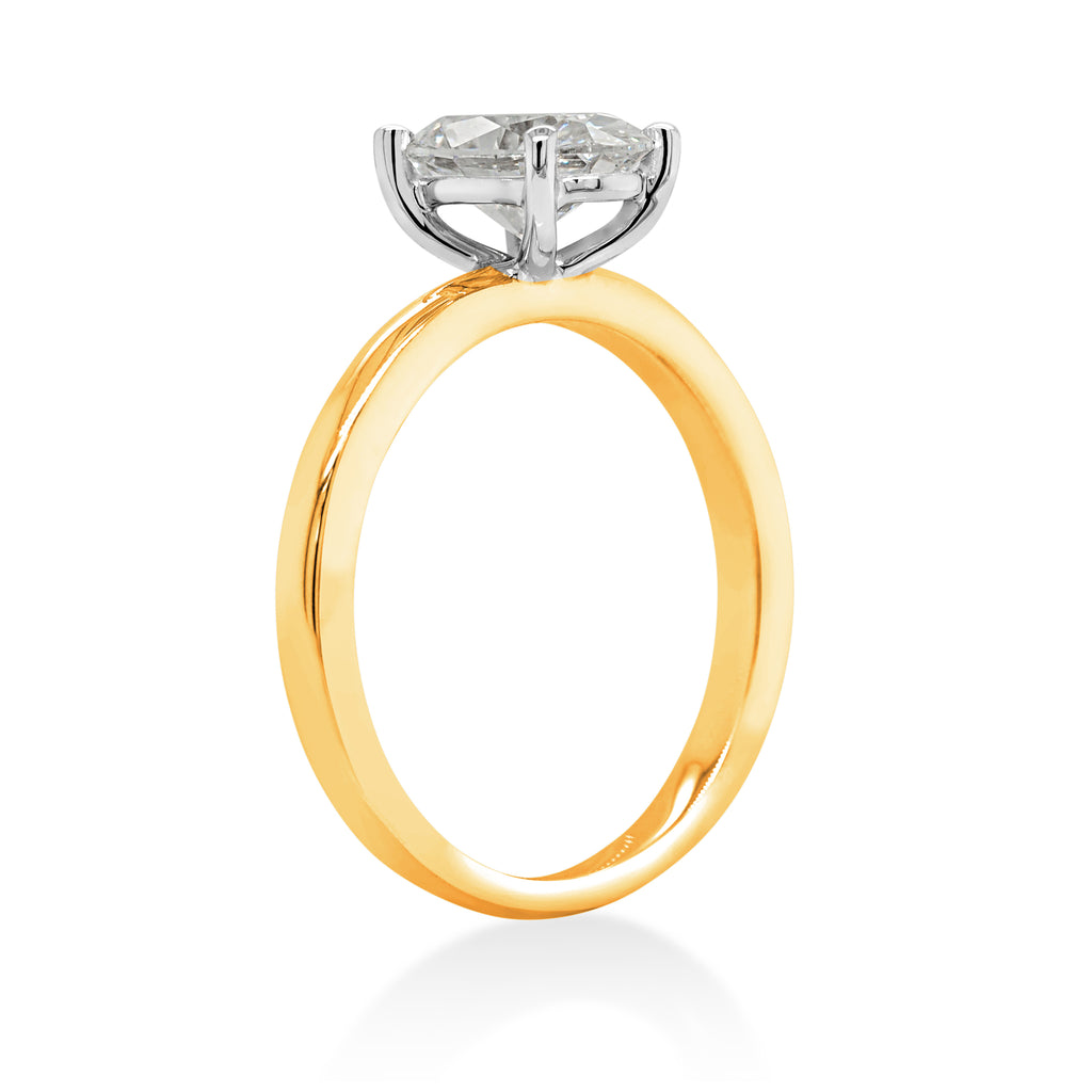 18ct Yellow Gold Lab-Created 1.52CT Oval Diamond Solitaire R