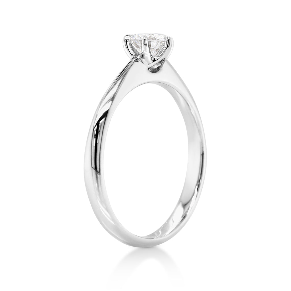 9ct White Gold Lab-Created 0.5CT Brilliant Cut Diamond Solit