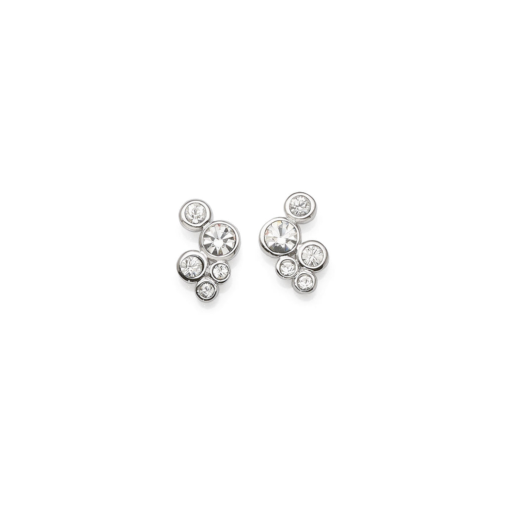 Sterling Silver Assorted Size Crystal Stud Earrings