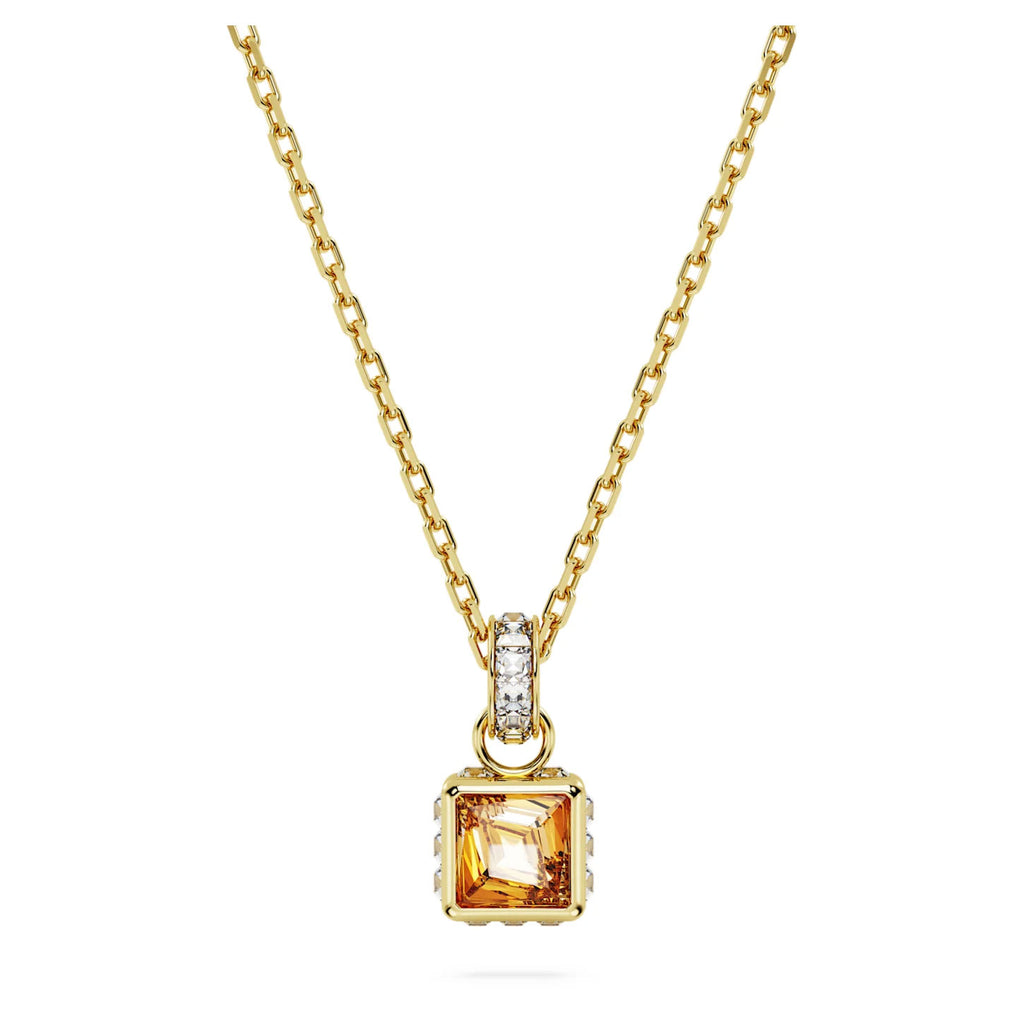 Swarovski 'Stilla' Square Yellow Crystal Gold Tone Pendant 5