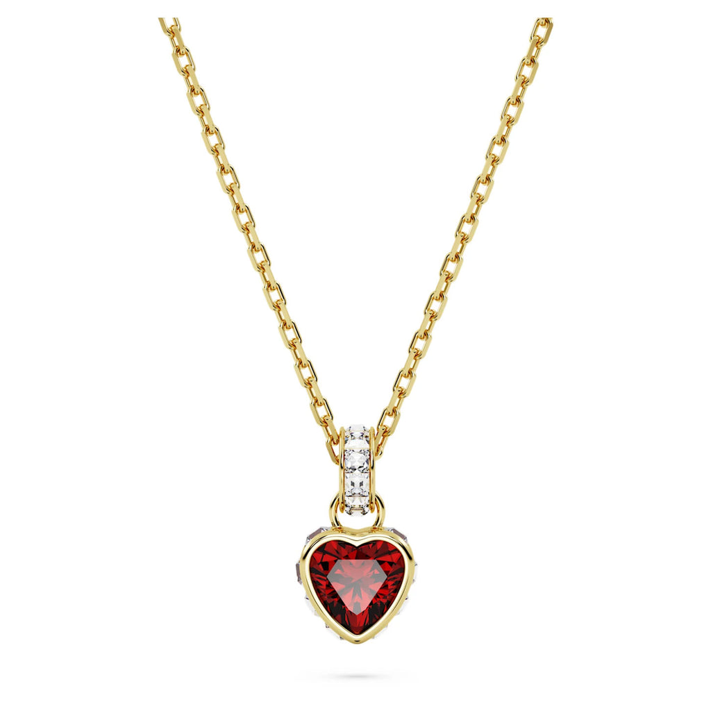 Swarovski 'Stilla' Red Crystal Heart Gold Tone Pendant 56487