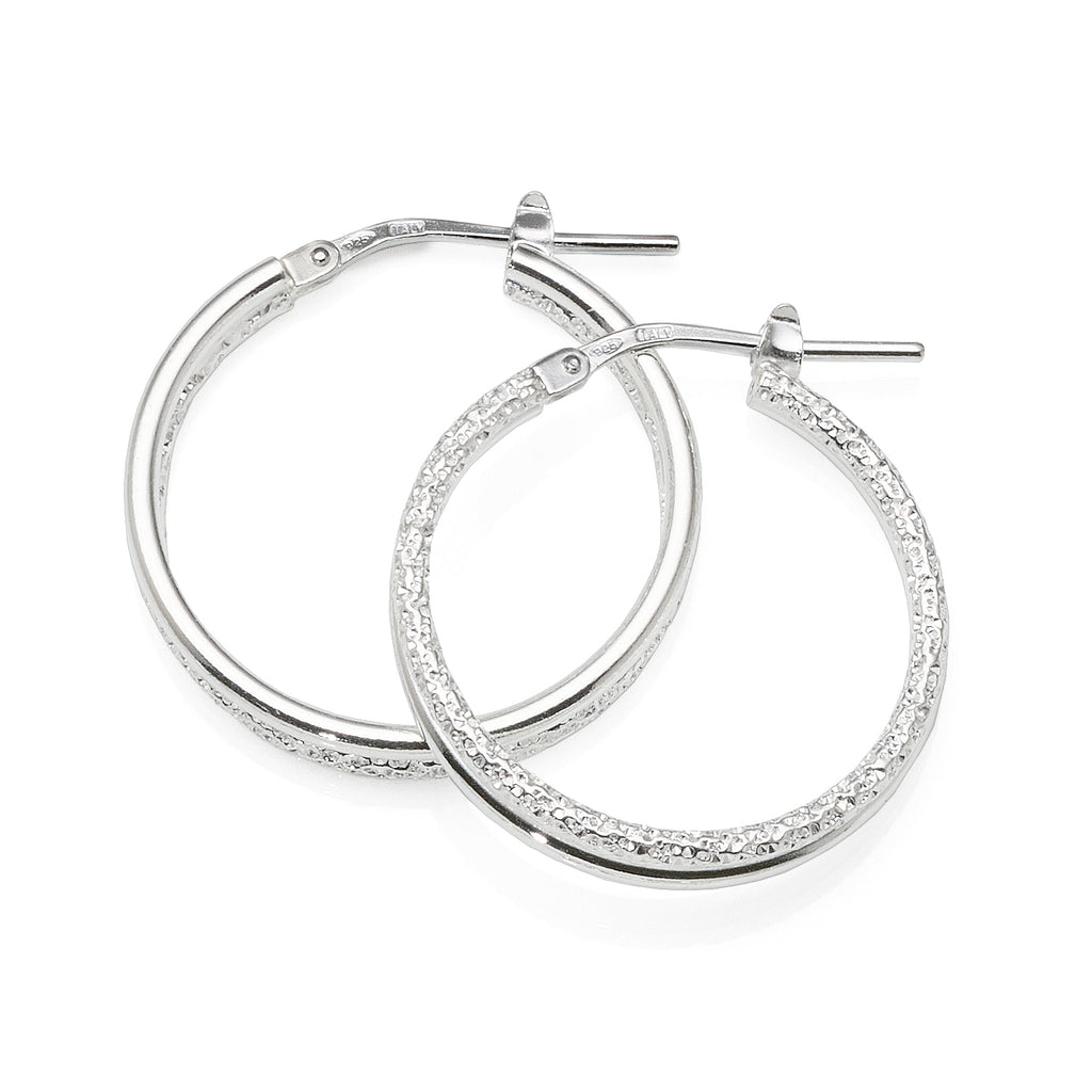 Sterling Silver 20mm Double Tube Hoops