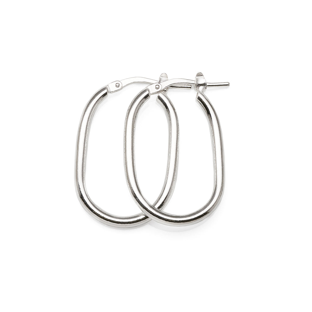 Sterling Silver 20mm Oval Hoop Earrings