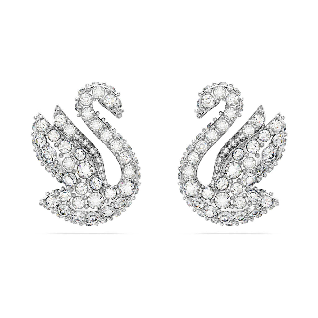 Swarovski Iconic Swan White Crystal Stud Earrings 5647873