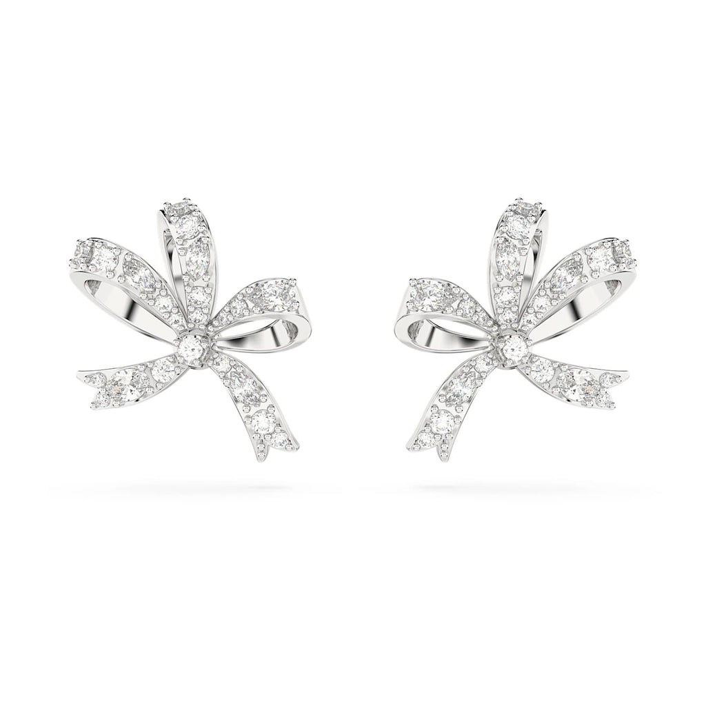 Swarovski Volta Small White Crystal Bow Stud Earrings 564757