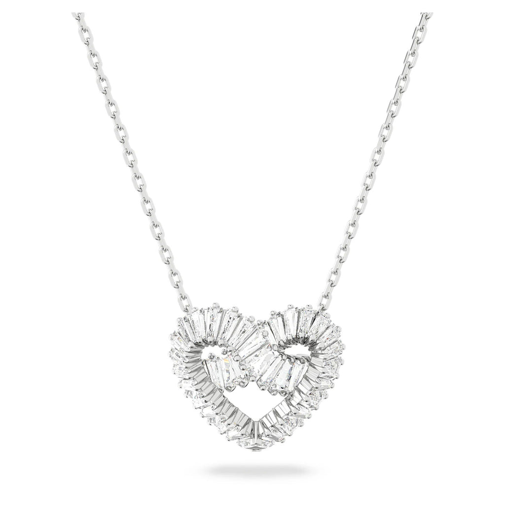 Swarovski Matrix Woven White Crystal Heart 38-43cm Pendant 5