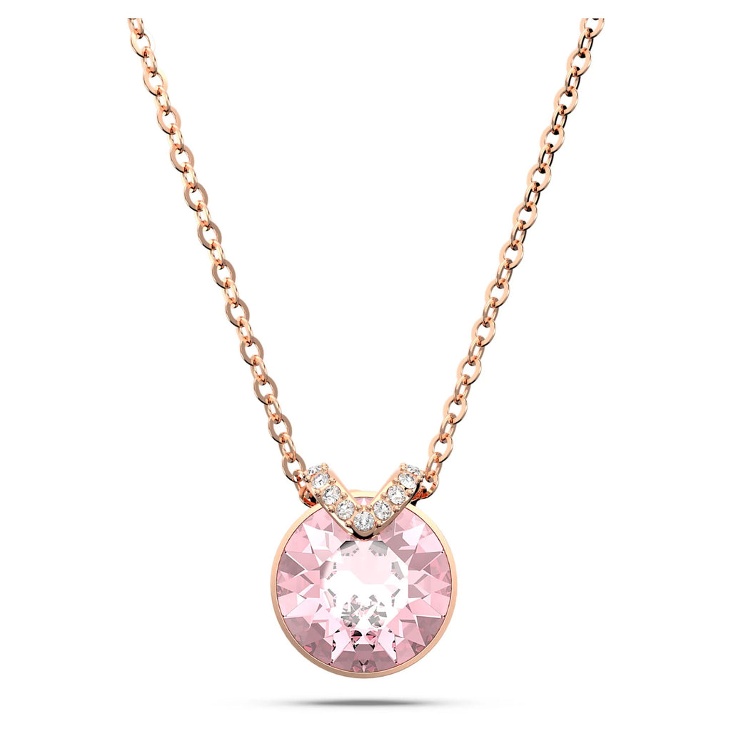 Swarovski 'Bella' Pink Crystal Rose Tone 38-43cm Pendant 566