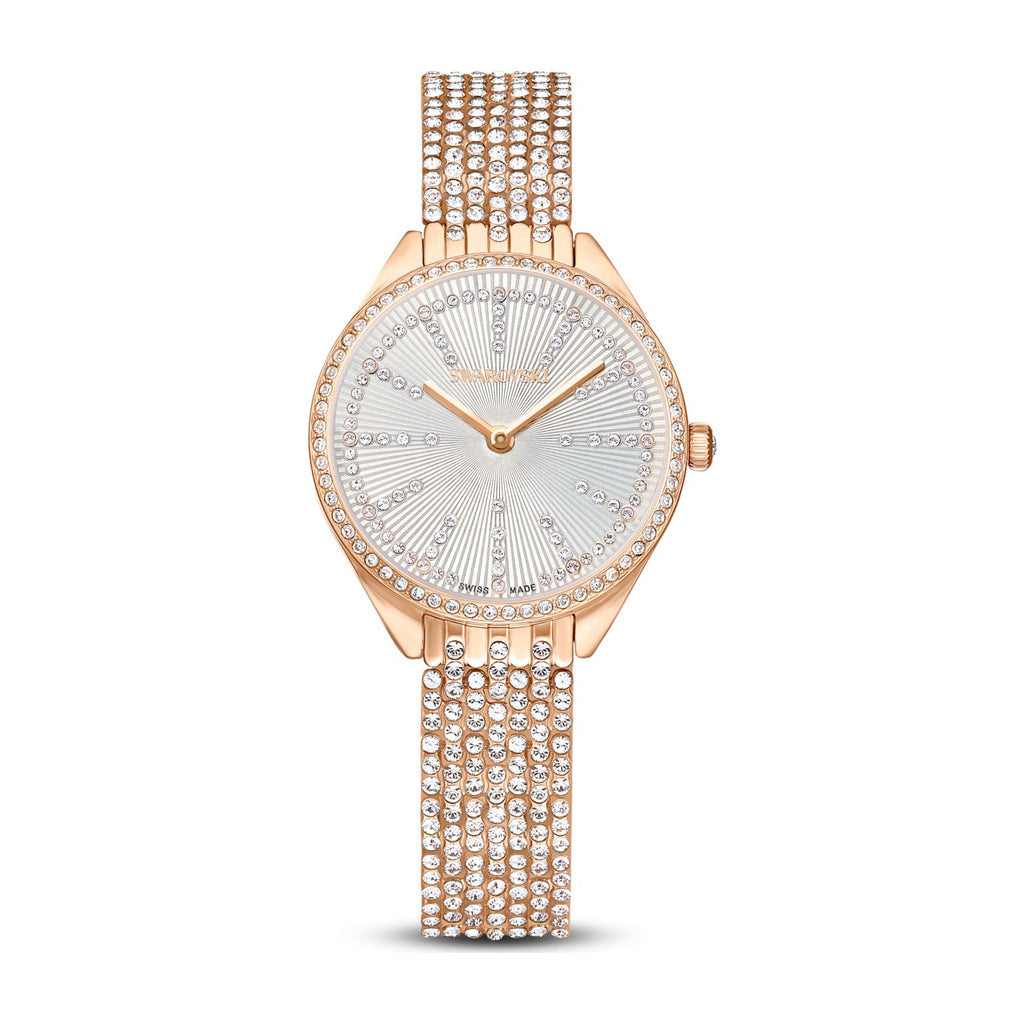 Swarovski 'Attract' Rose Tone Full Pave Crystal Watch 564405