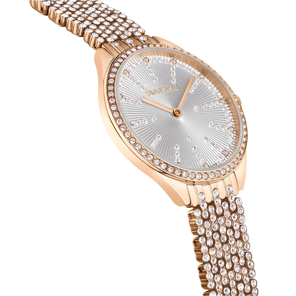 Swarovski 'Attract' Rose Tone Full Pave Crystal Watch 564405