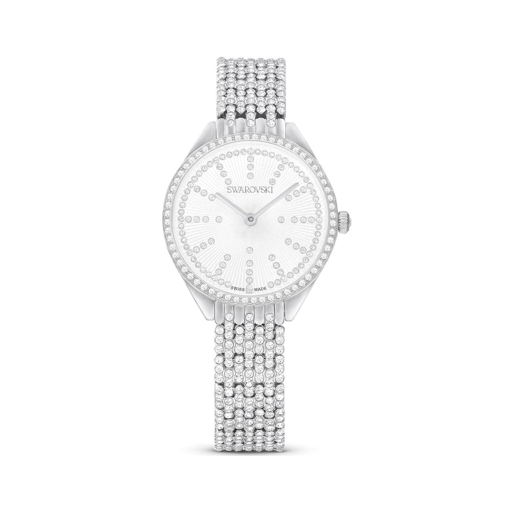 Swarovski Attract Silver Tone Pave Crystal Watch 5644062