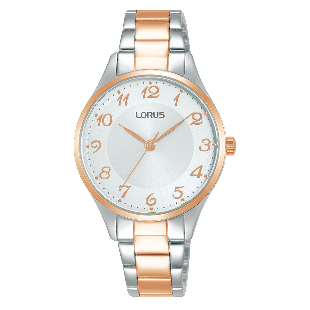 Lorus Duo-Tone Silver & Rose-Tone Stainless Steel Watch RG27