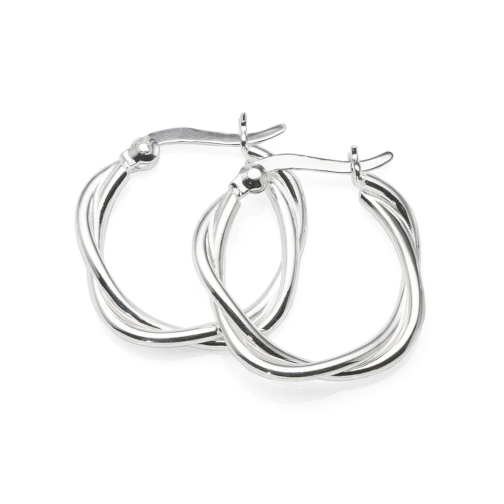 Sterling Silver Entwined Loose Twist 16mm Hoops