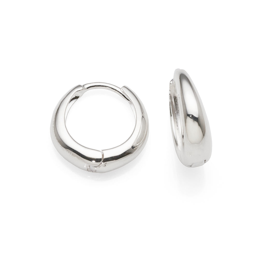 Sterling Silver 12mm Tapered Hinged Hoops