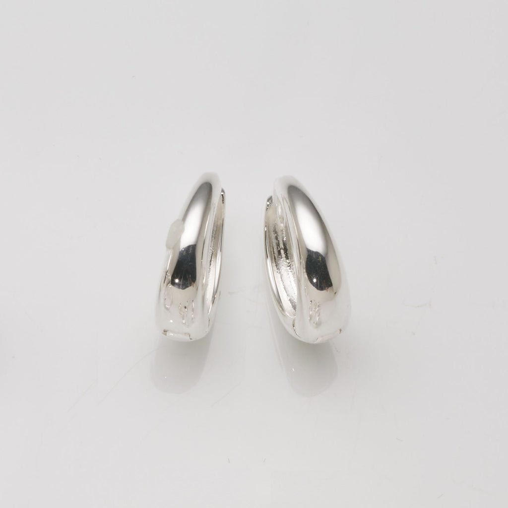 Sterling Silver 12mm Tapered Hinged Hoops