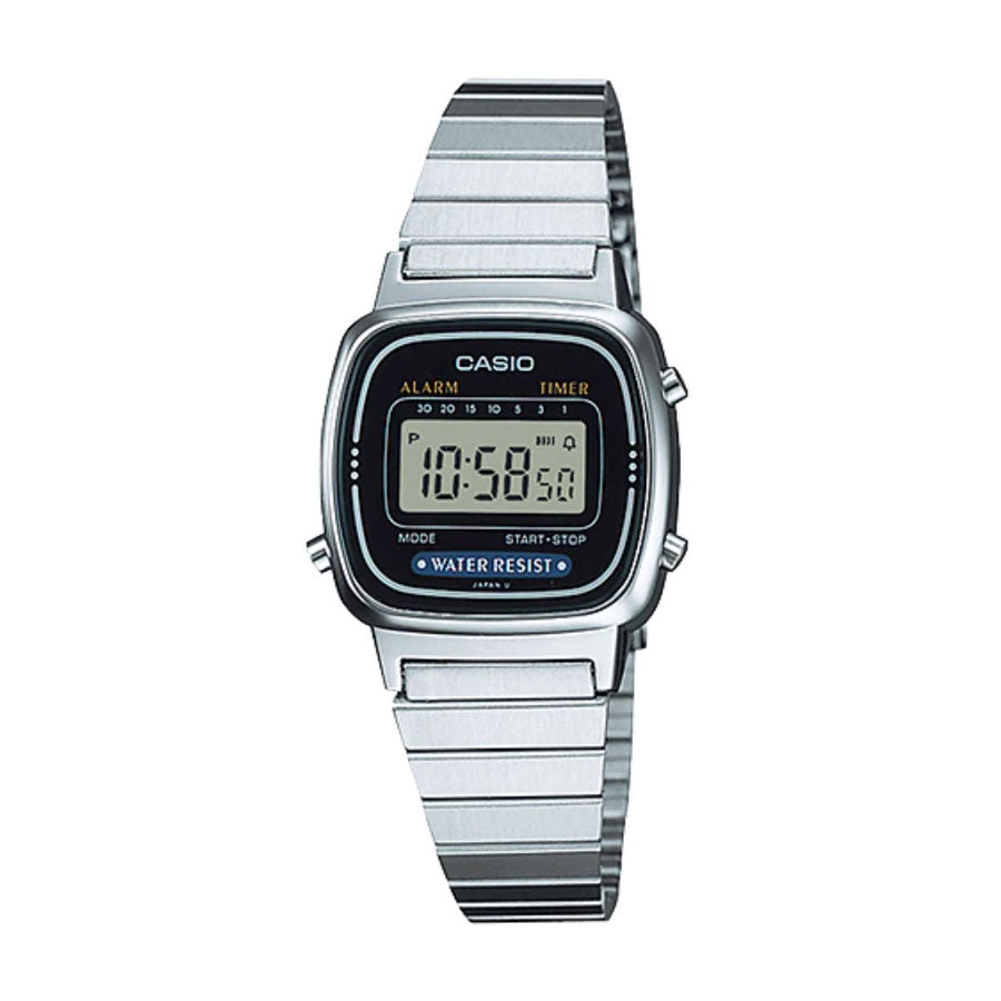 Casio Square Digital Stainless Steel Watch LA670WA-1UR