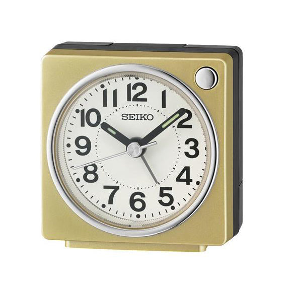 Seiko Gold Tone Bedside Alarm Clock QHE196-G