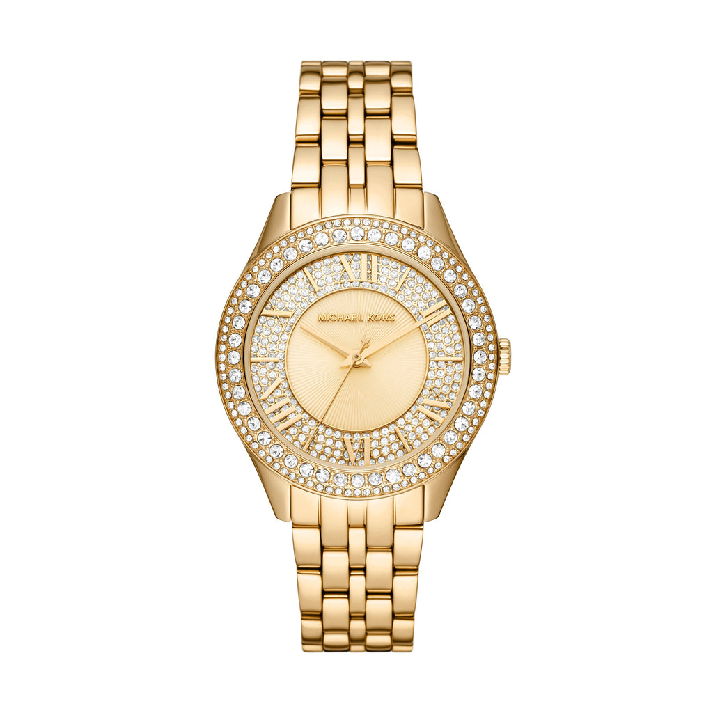 Michael Kors 'Harlowe' Gold Tone Crystal Pave Watch MK4709
