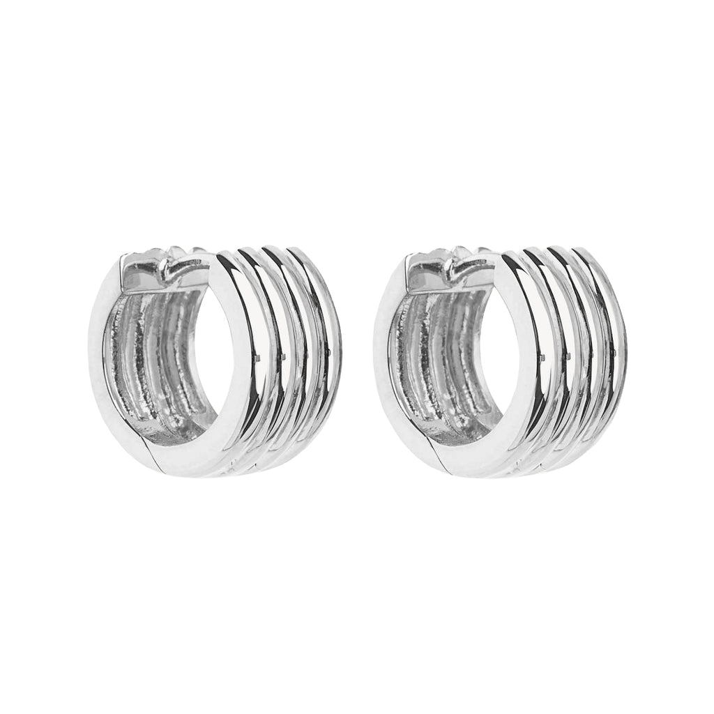 Najo 'Ribbed' Huggie Sterling Silver Earrings E6714