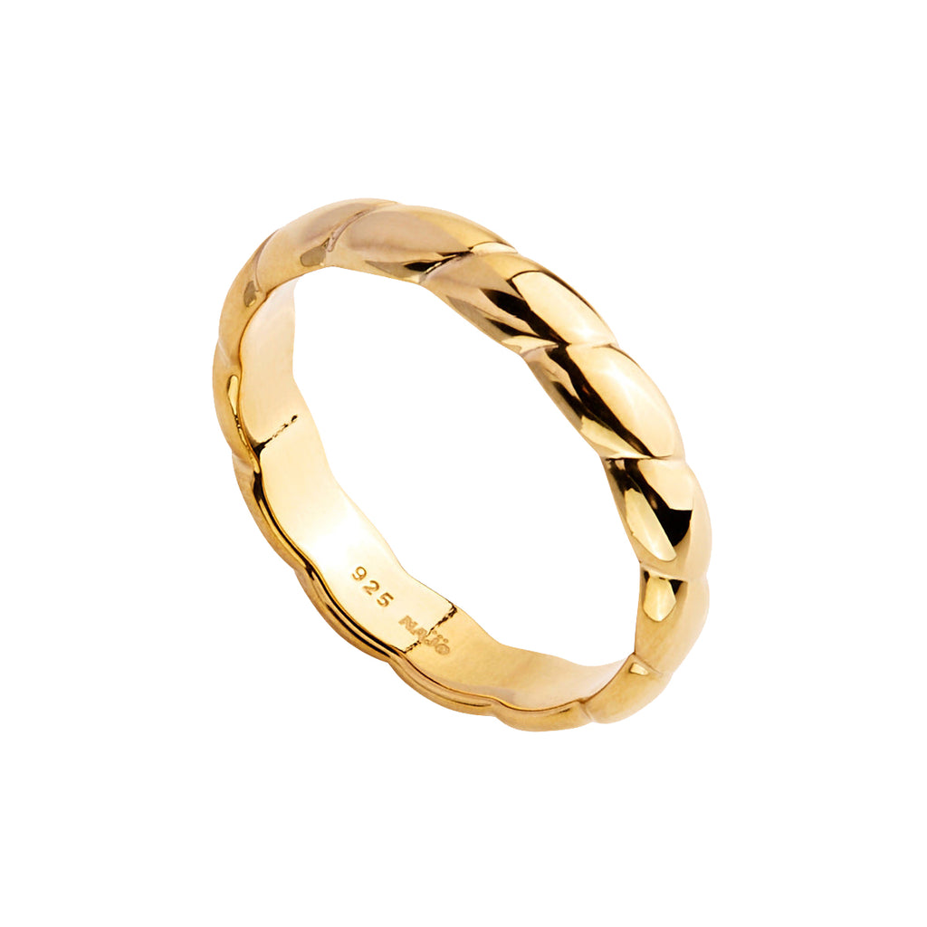 Najo 'Vinery' Sterling Silver Gold Tone Twist Ring R6805