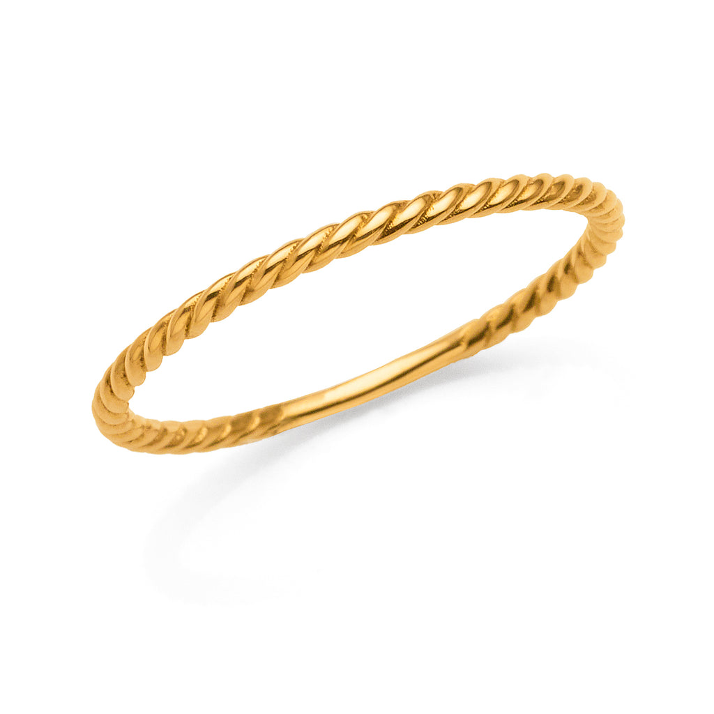 9ct Yellow Gold Rope Patterned Straight Band