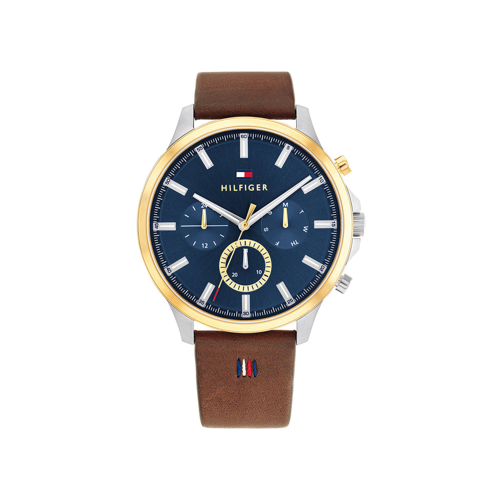 Tommy Hilfiger 'Ryder' Multi-Function Brown Leather Watch 17