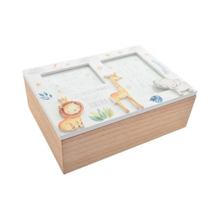 Little Moments Safari Theme Wooden Keepsake Box 20064