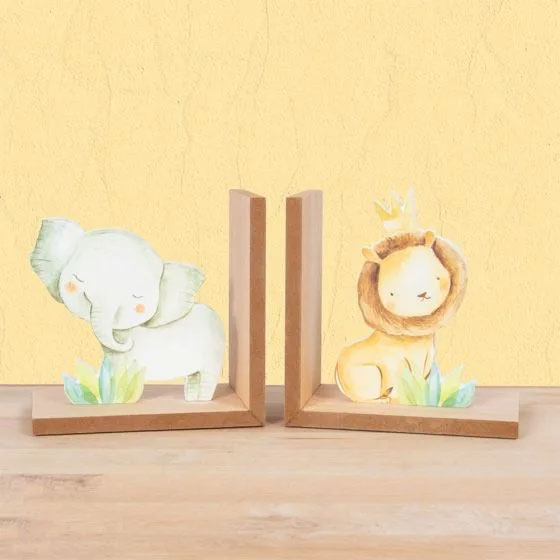 Little Moments Safari Theme Wooden Bookends 20066