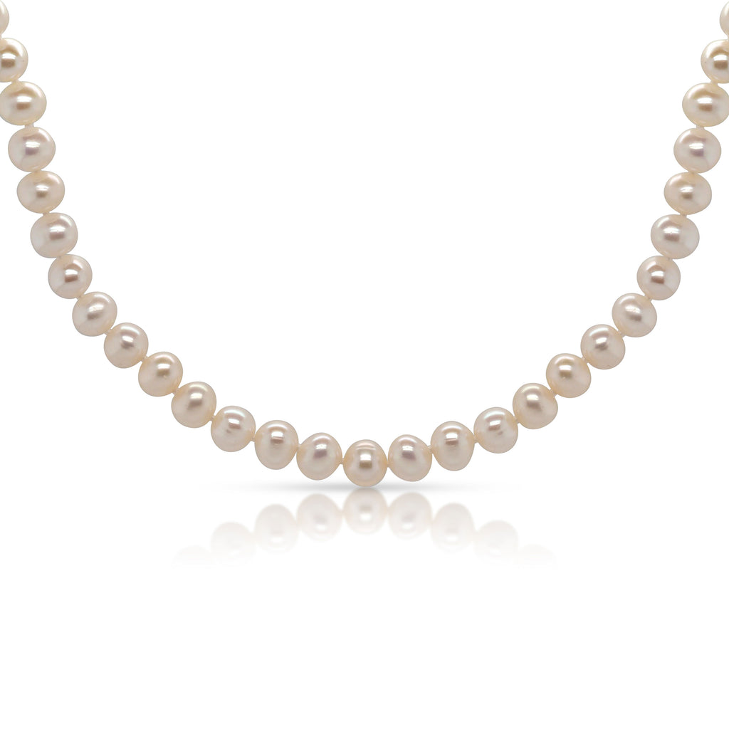 Freshwater Potato Pearl Strand With Sterling Silver Ball Cla