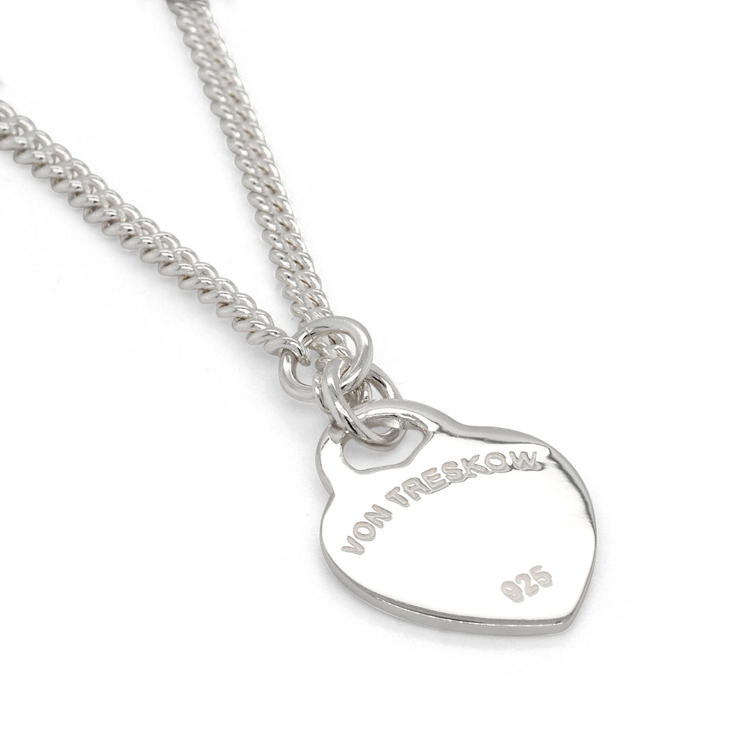 Von Treskow Flat Heart Pendant on 45cm Curb Chain CDN01-LG