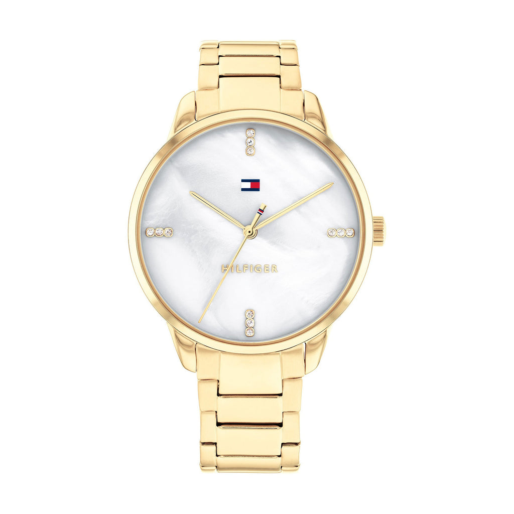 Tommy Hilfiger 'Paige' Rose Tone Mother of Pearl Crystal Wat