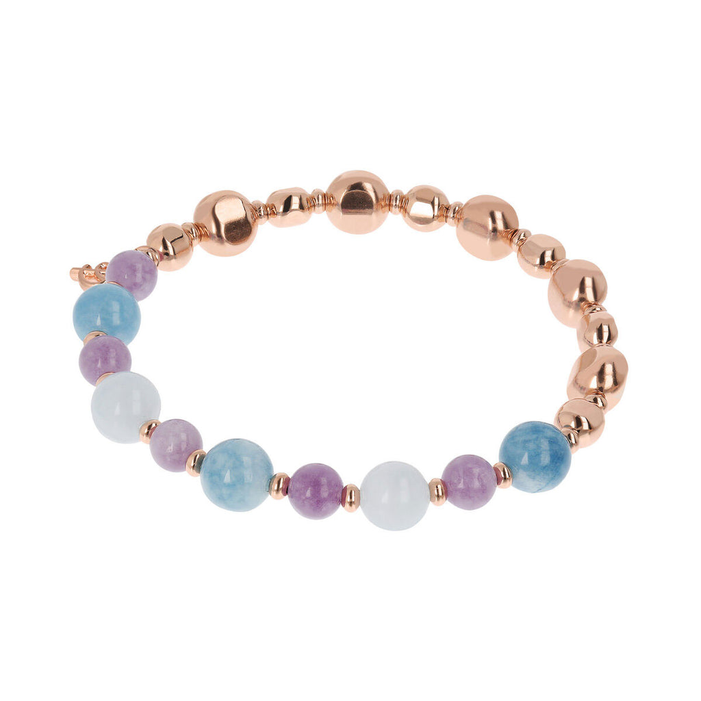 Bronzallure Blue & Lavender Quartz Rose Bracelet WSBZ02091.L