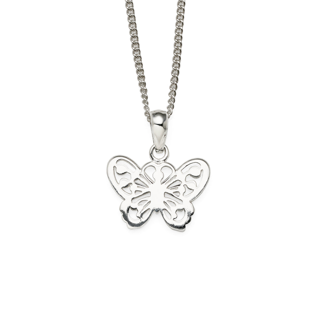 Sterling Silver Flat Butterfly Pendant