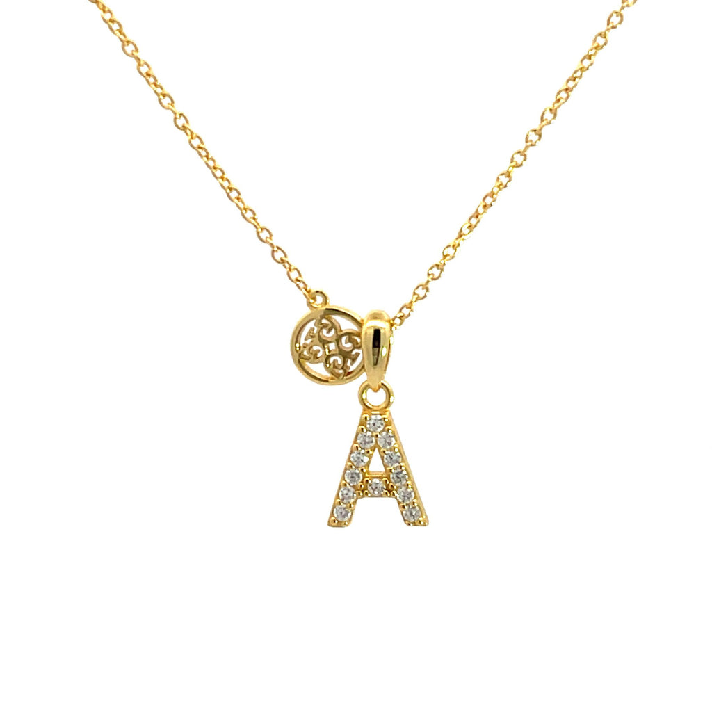 Georgini Gold Tone Cubic Zirconia 'A' Initial Pendant P894AG