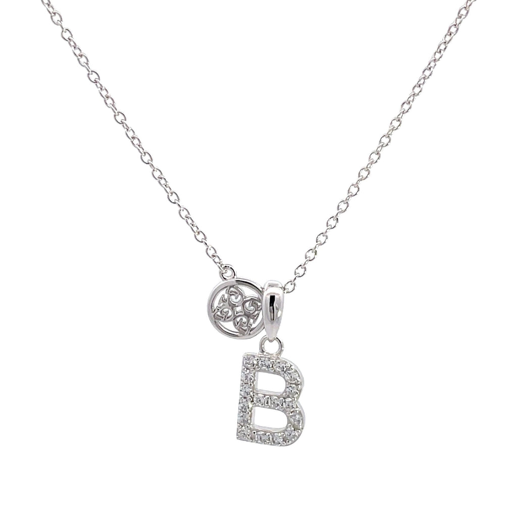 Georgini Sterling Silver Cubic Zirconia 'B' Initial Pendant