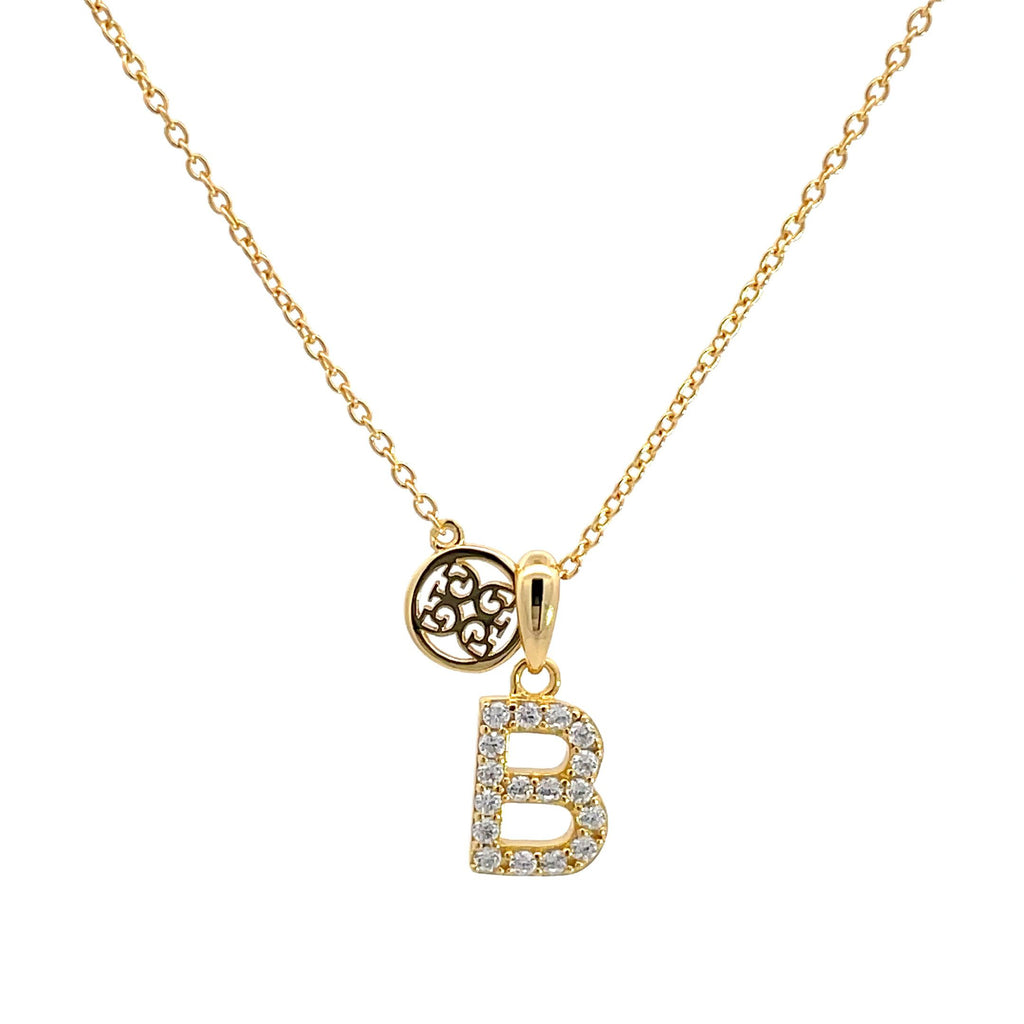 Georgini Gold Tone Cubic Zirconia 'B' Initial Pendant P894BG