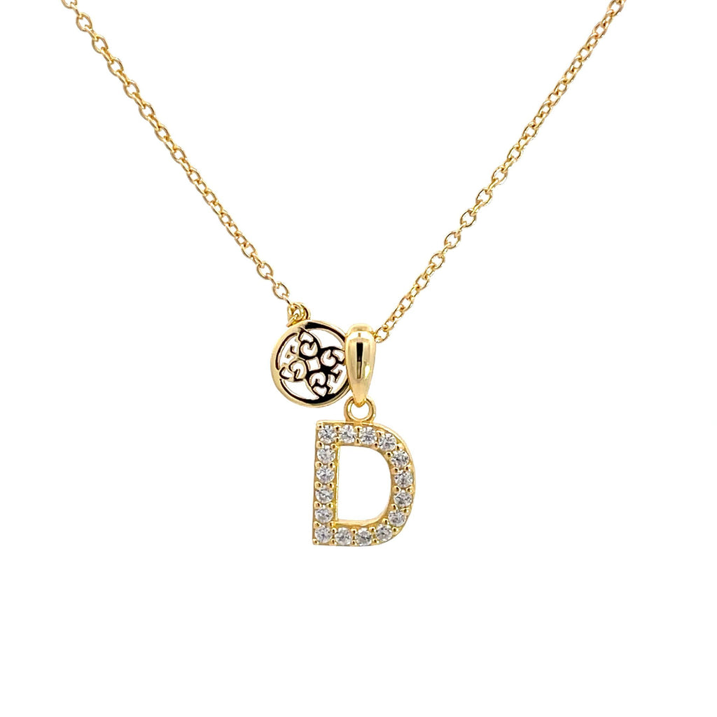 Georgini Gold Tone Cubic Zirconia 'D' Initial Pendant P894DG