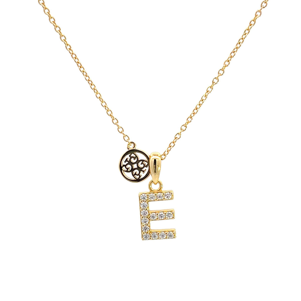 Georgini Gold Tone Cubic Zirconia 'E' Initial Pendant P894EG