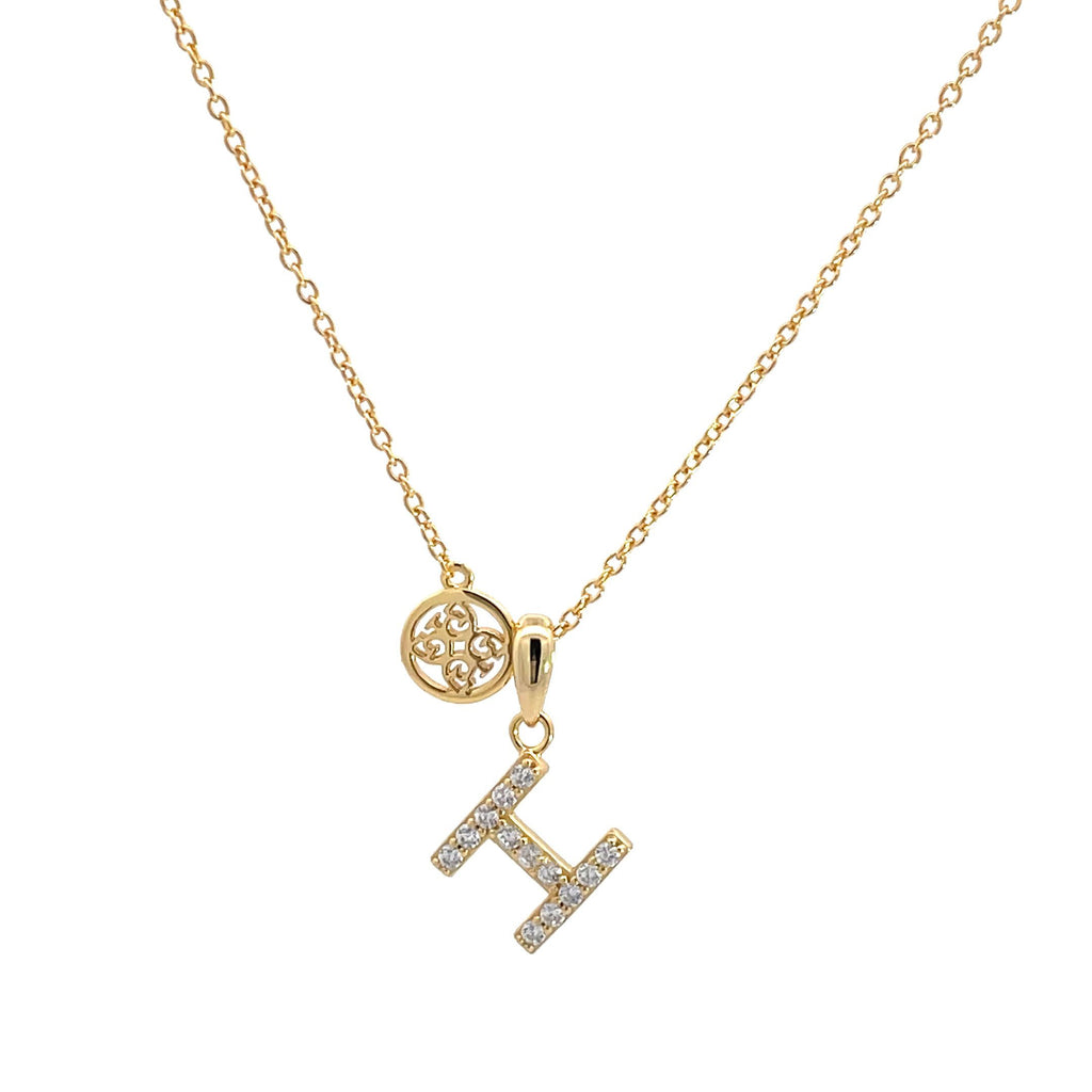 Georgini Gold Tone Cubic Zirconia 'H' Initial Pendant P894HG