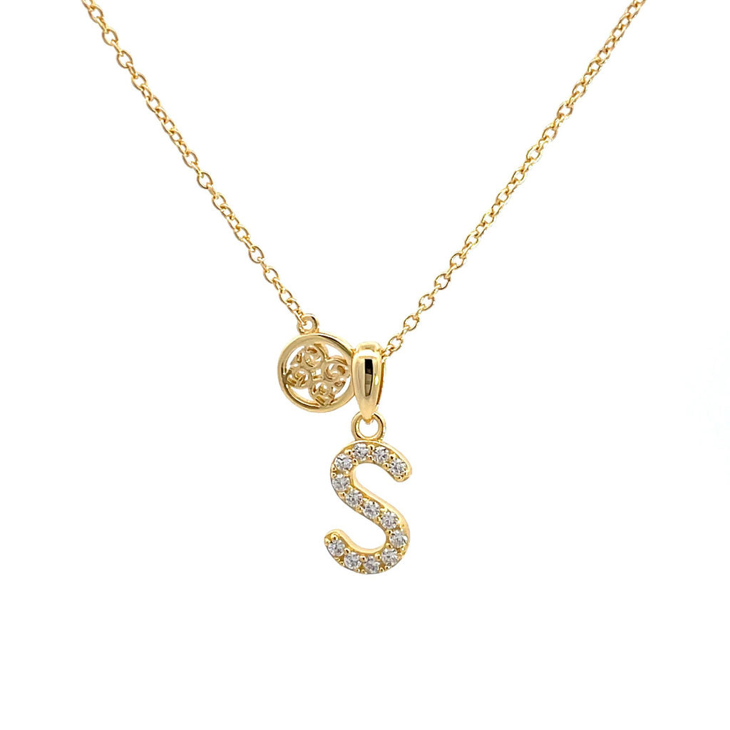 Georgini Gold Tone Cubic Zirconia 'S' Initial Pendant P894SG